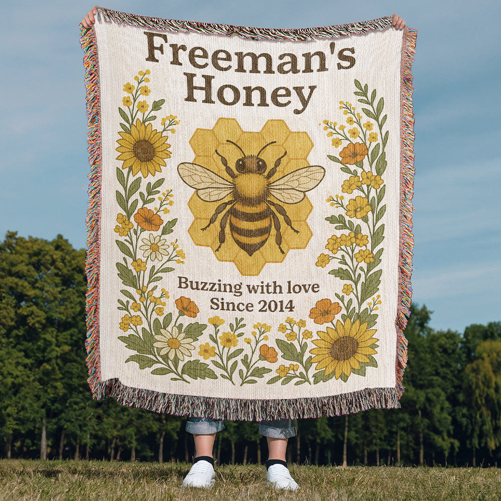 Personalized Beekeeping Woven Blanket