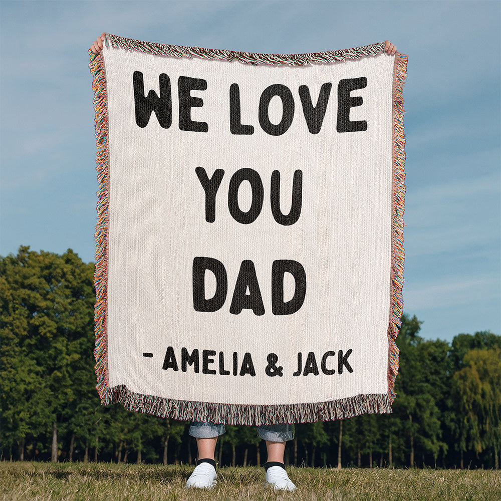 Personalized Love You Woven Blanket