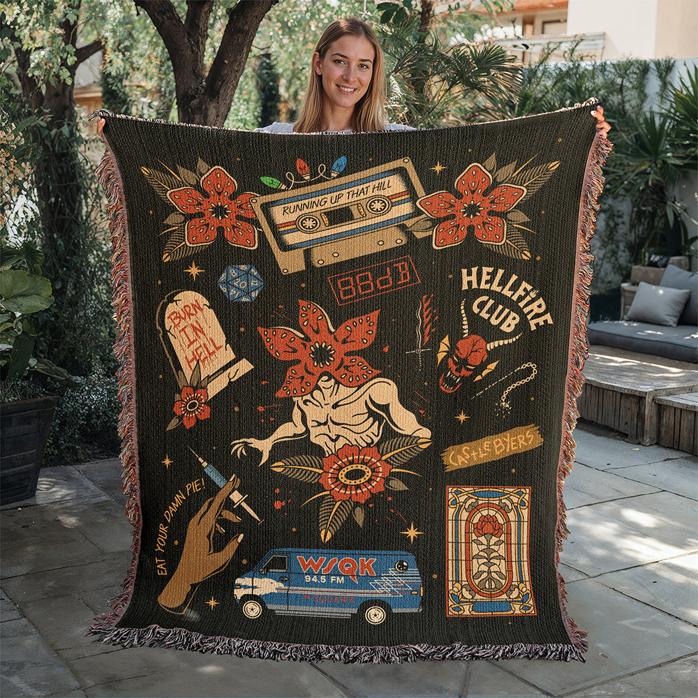 Stranger Things Fanart Woven Blanket