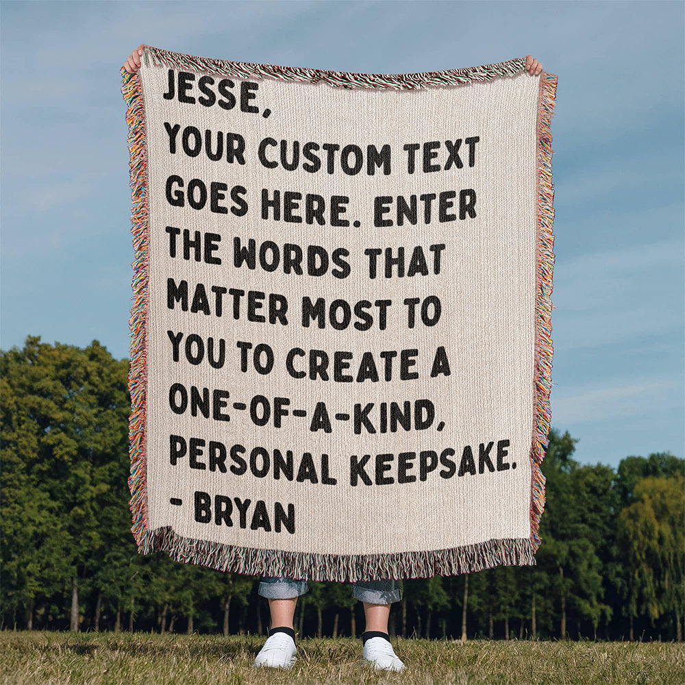 Personalized Love Text Woven Blanket