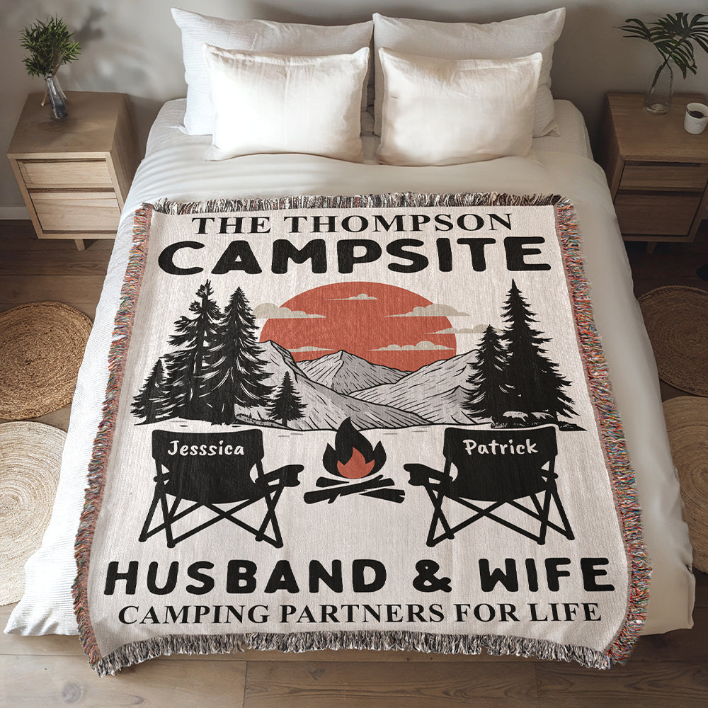 Personalized Camping Woven Blanket
