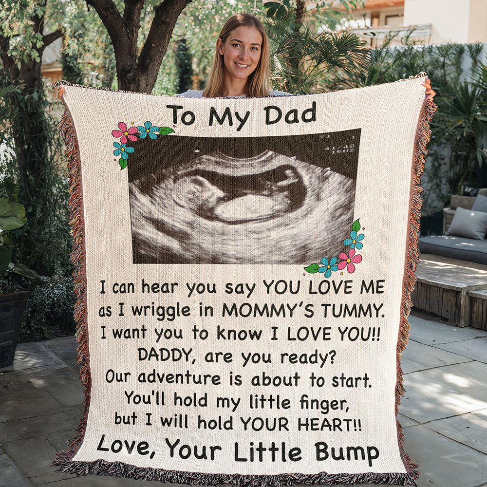 Personalized Daddy To Be Woven Blanket