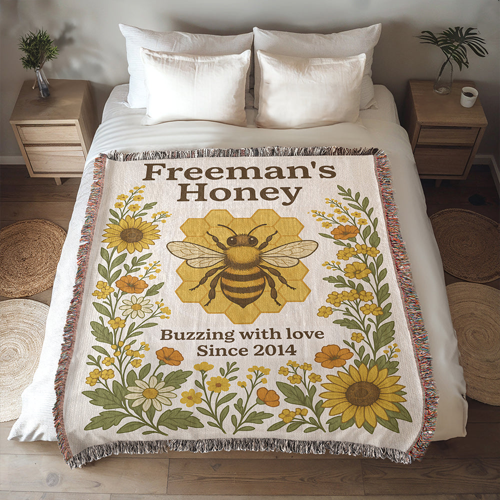 Personalized Beekeeping Woven Blanket