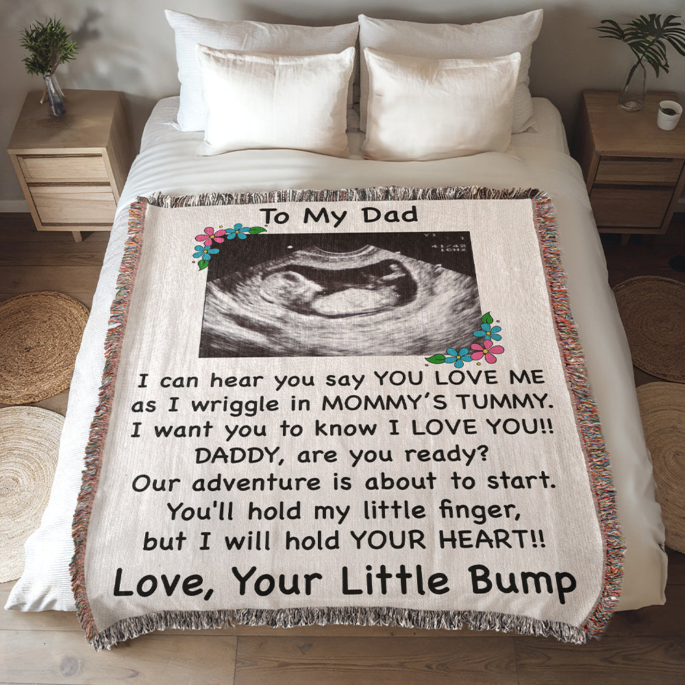 Personalized Daddy To Be Woven Blanket
