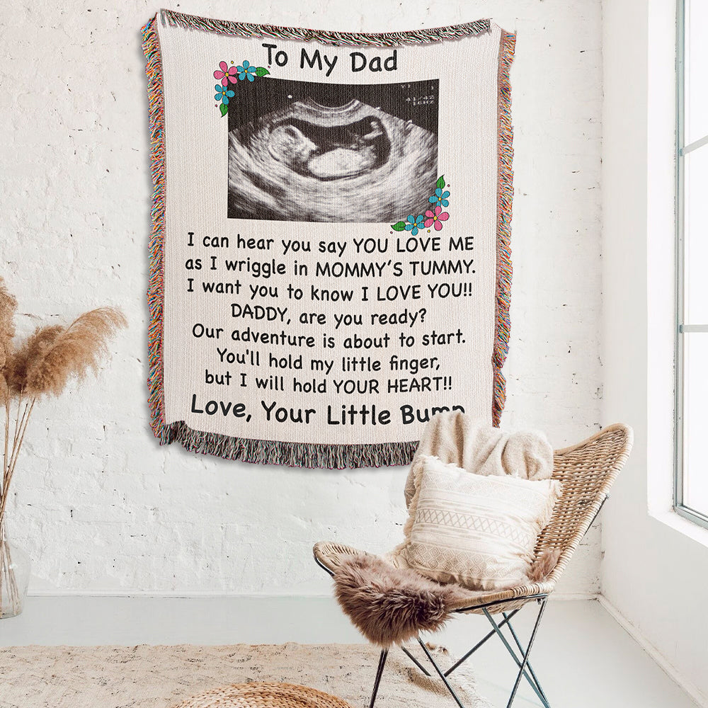 Personalized Daddy To Be Woven Blanket