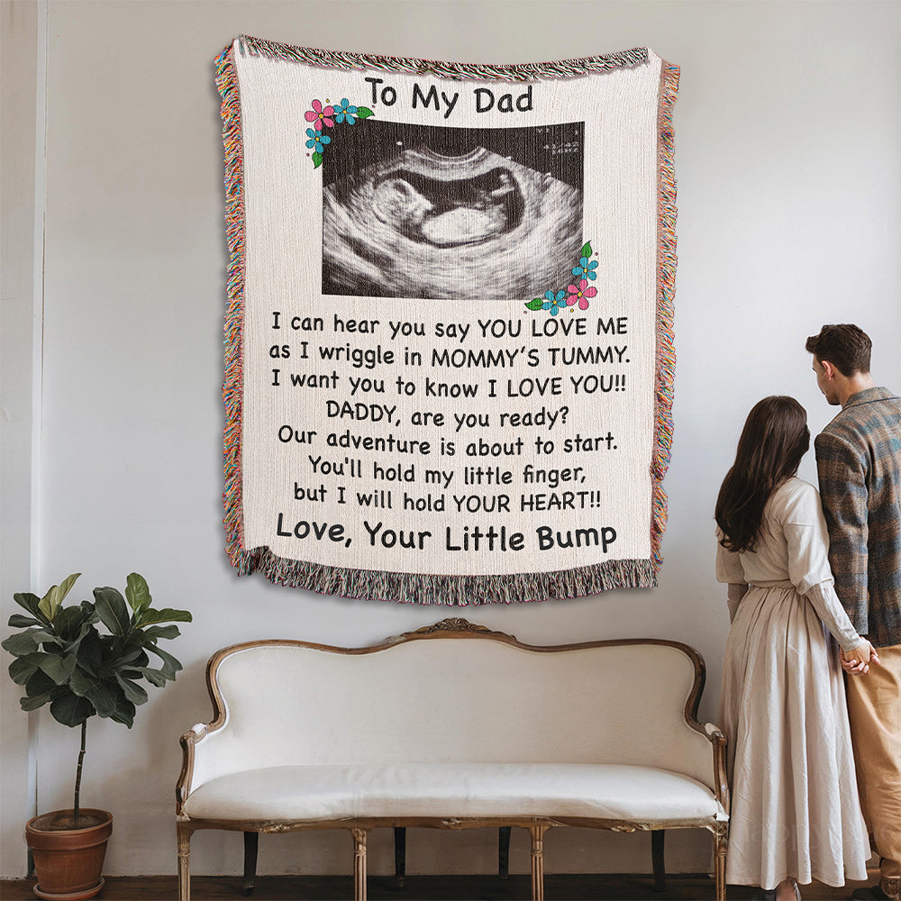 Personalized Daddy To Be Woven Blanket