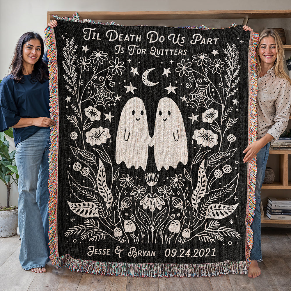 Personalized 'Til Death' Woven Blanket