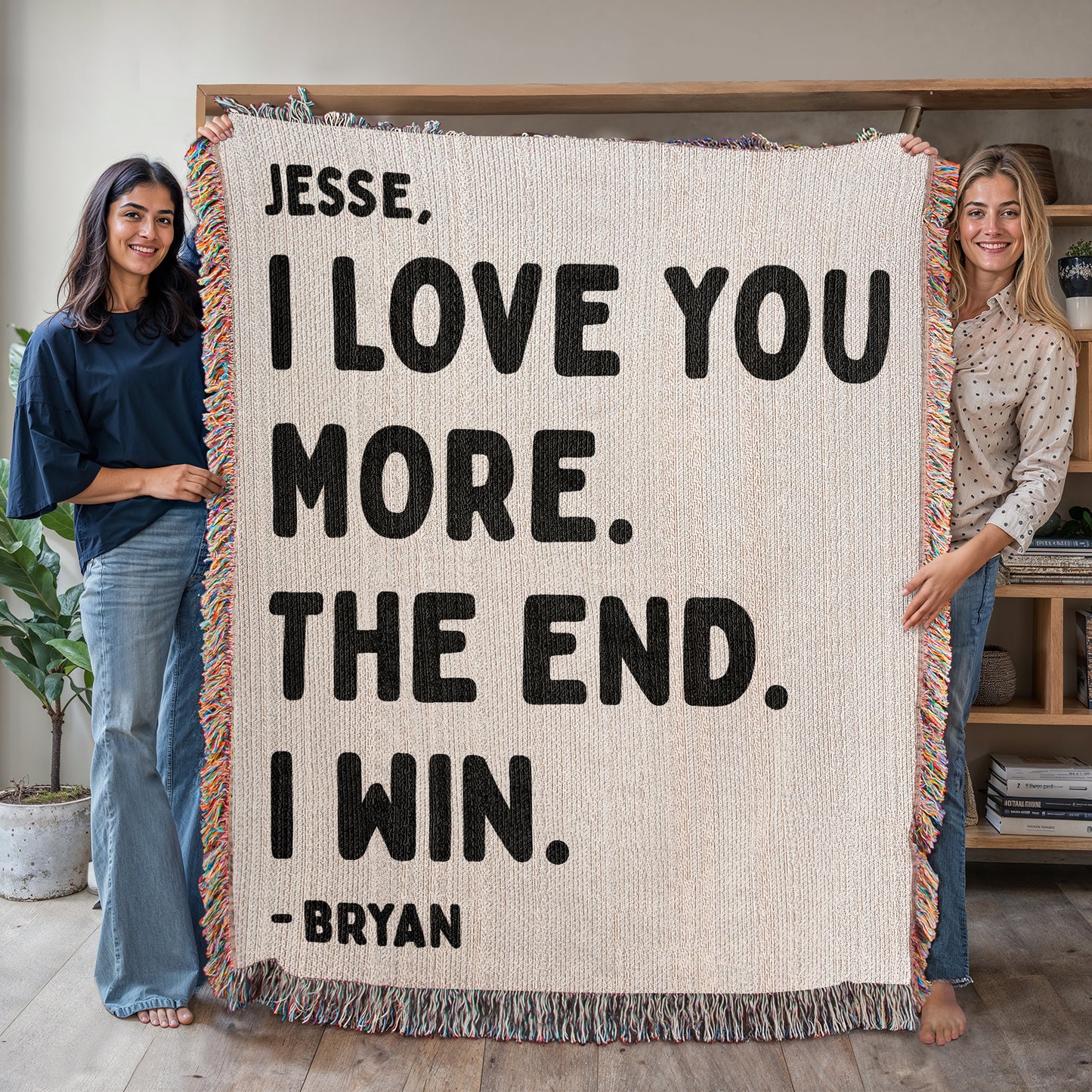 Personalized Love Text Woven Blanket