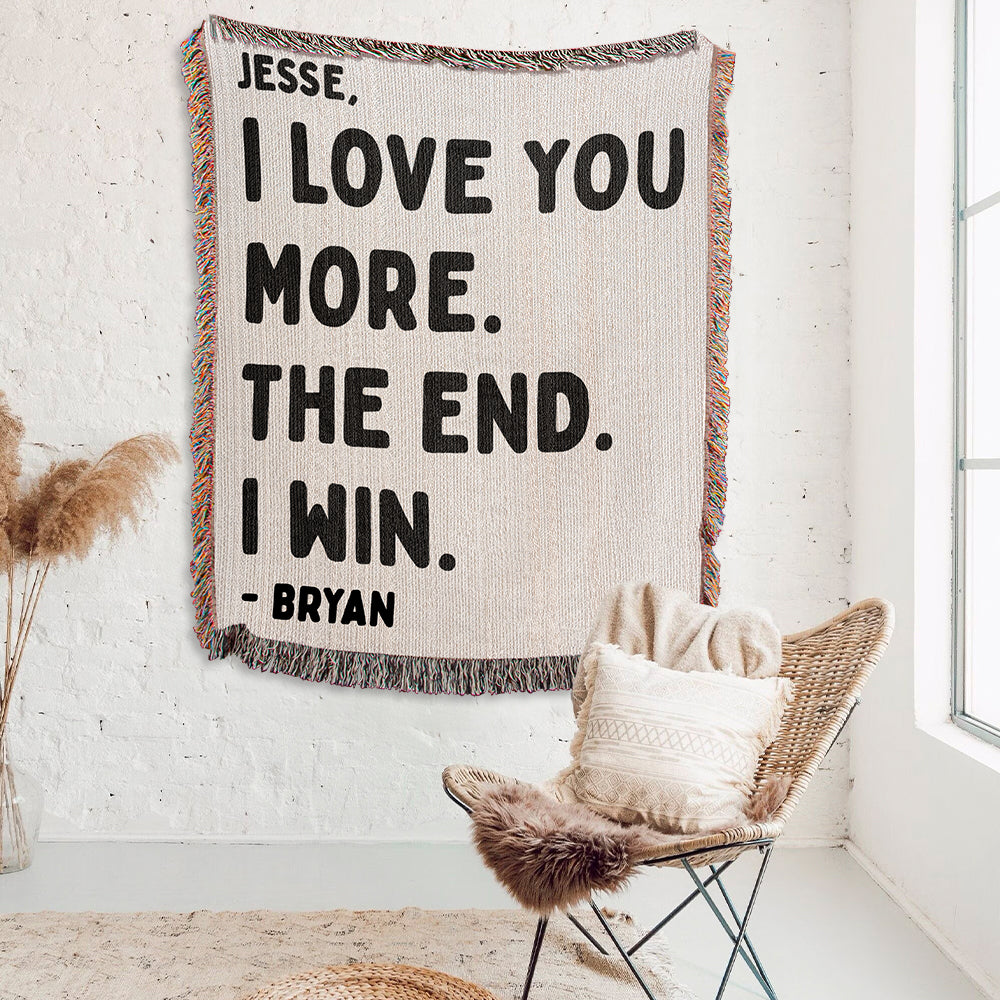 Personalized Love Text Woven Blanket