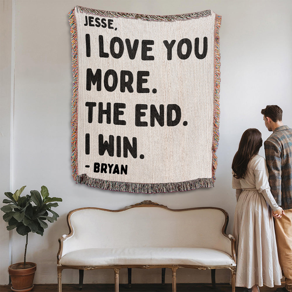 Personalized Love Text Woven Blanket