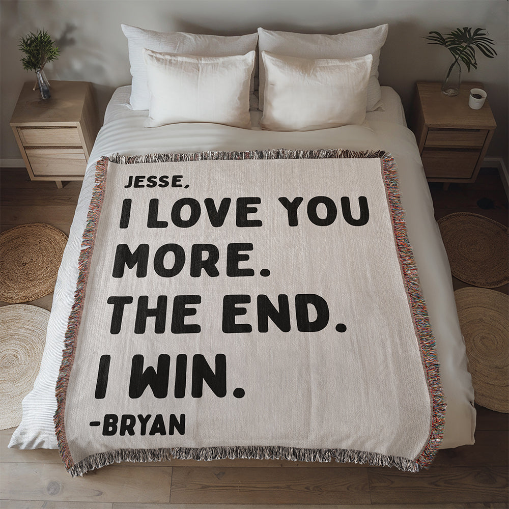 Personalized Love Text Woven Blanket
