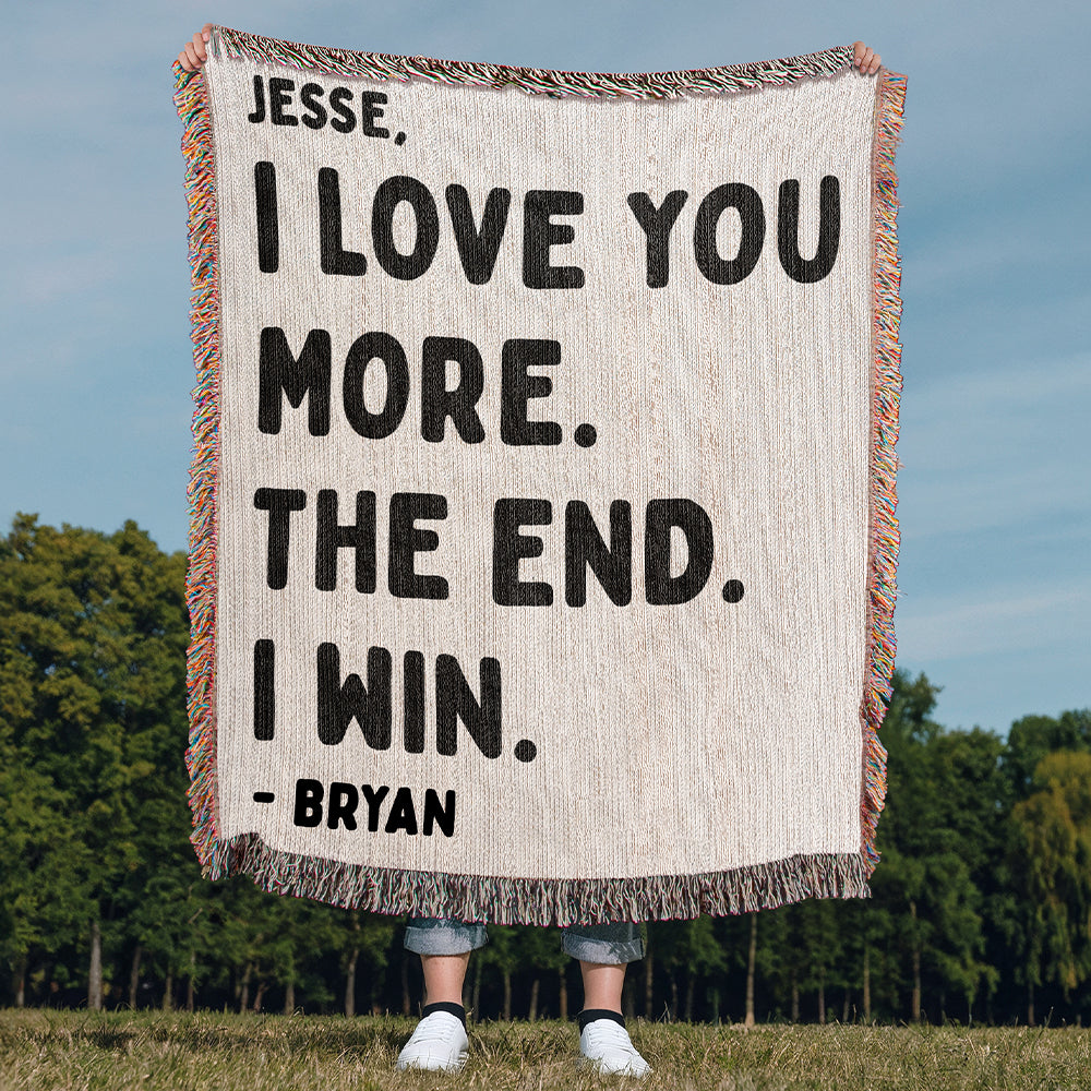 Personalized Love Text Woven Blanket