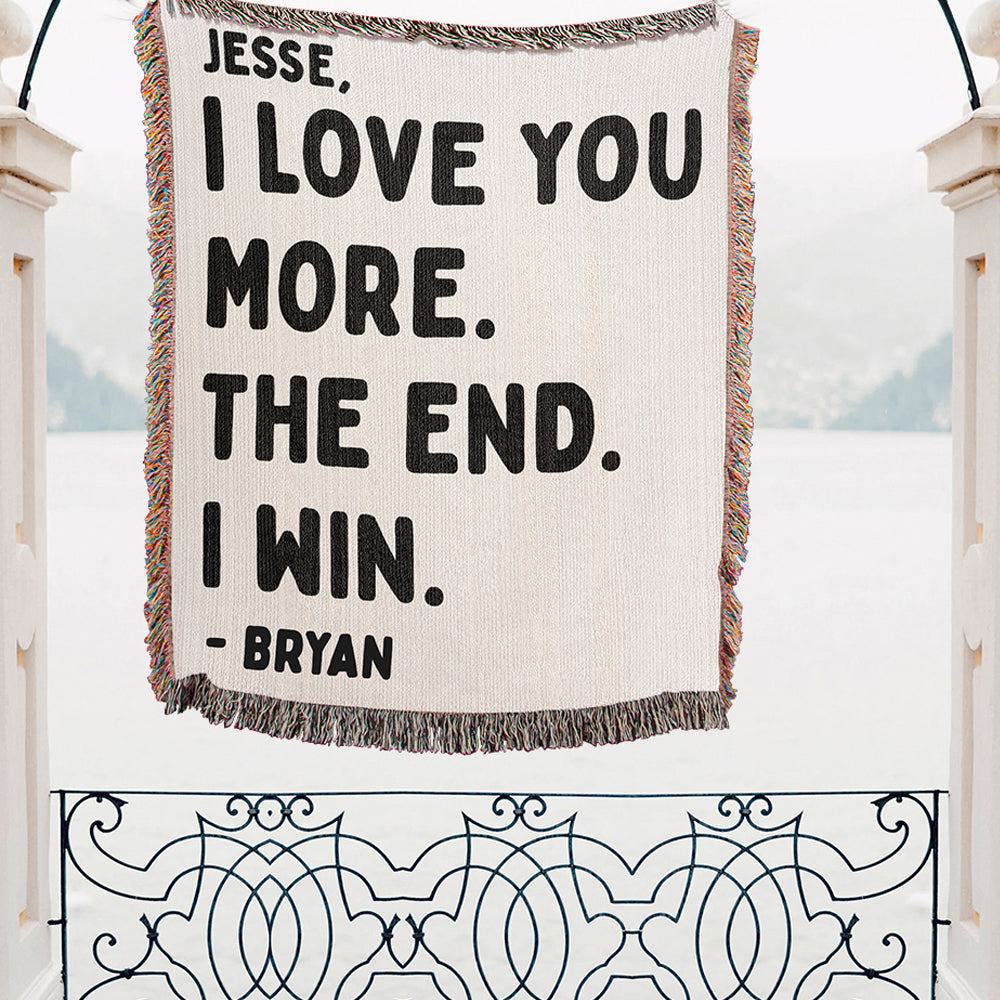Personalized Love Text Woven Blanket