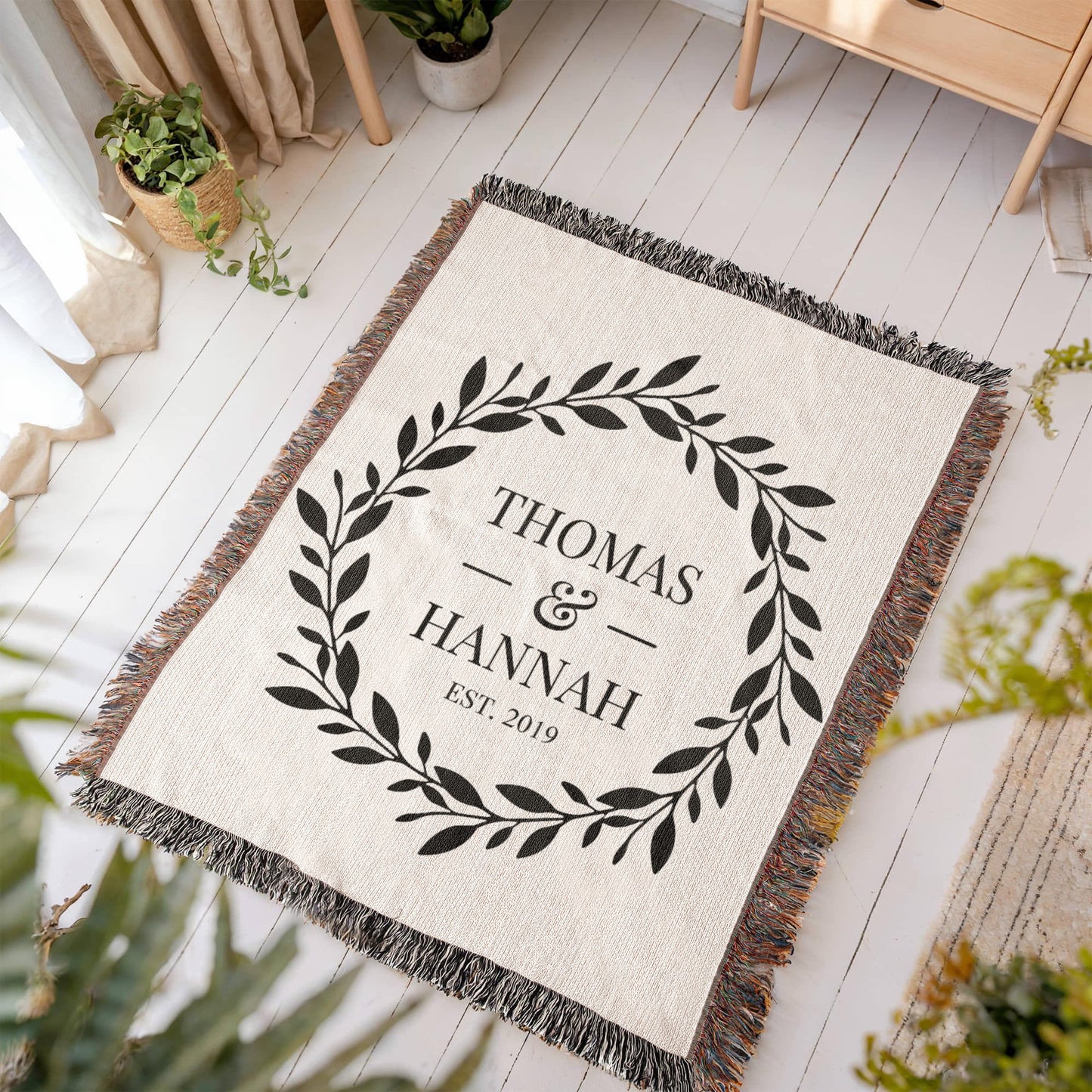 Personalized Anniversary Woven Blanket Blanket