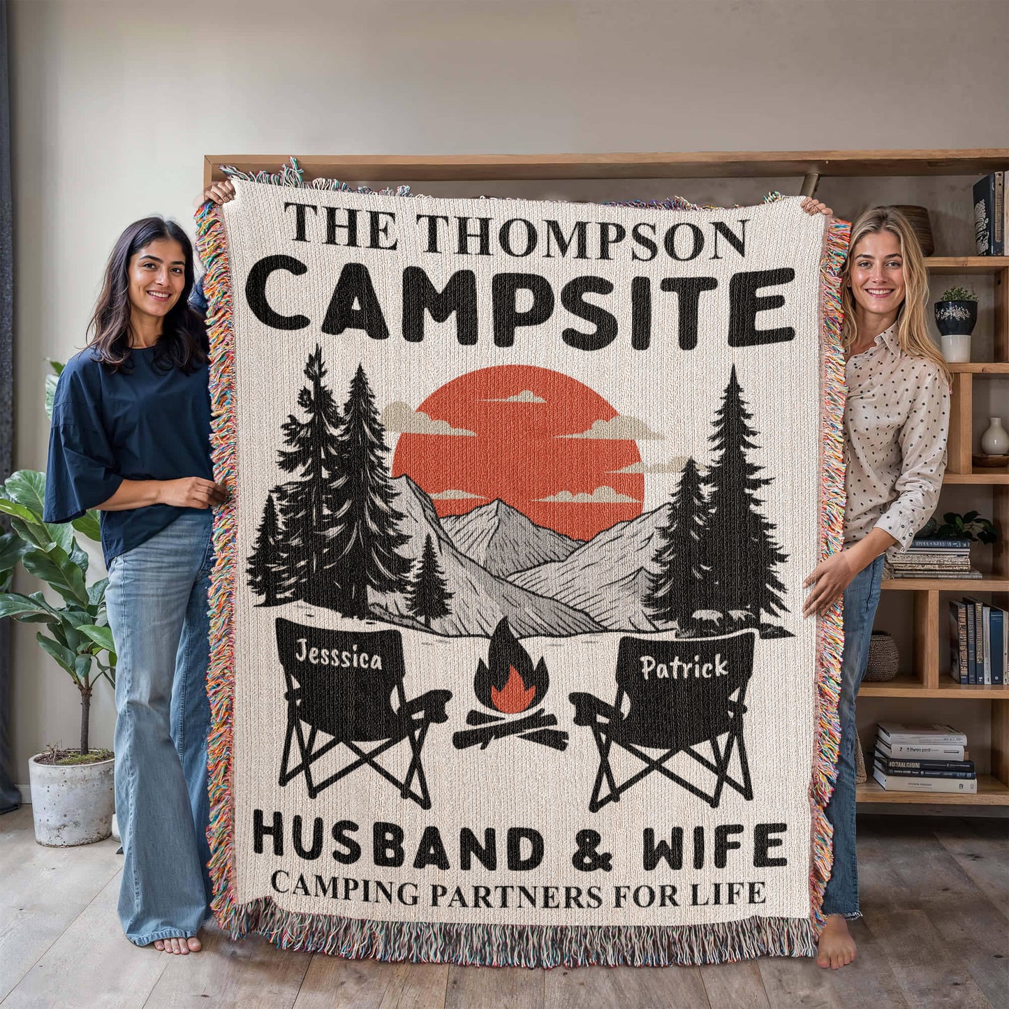 Personalized Camping Woven Blanket