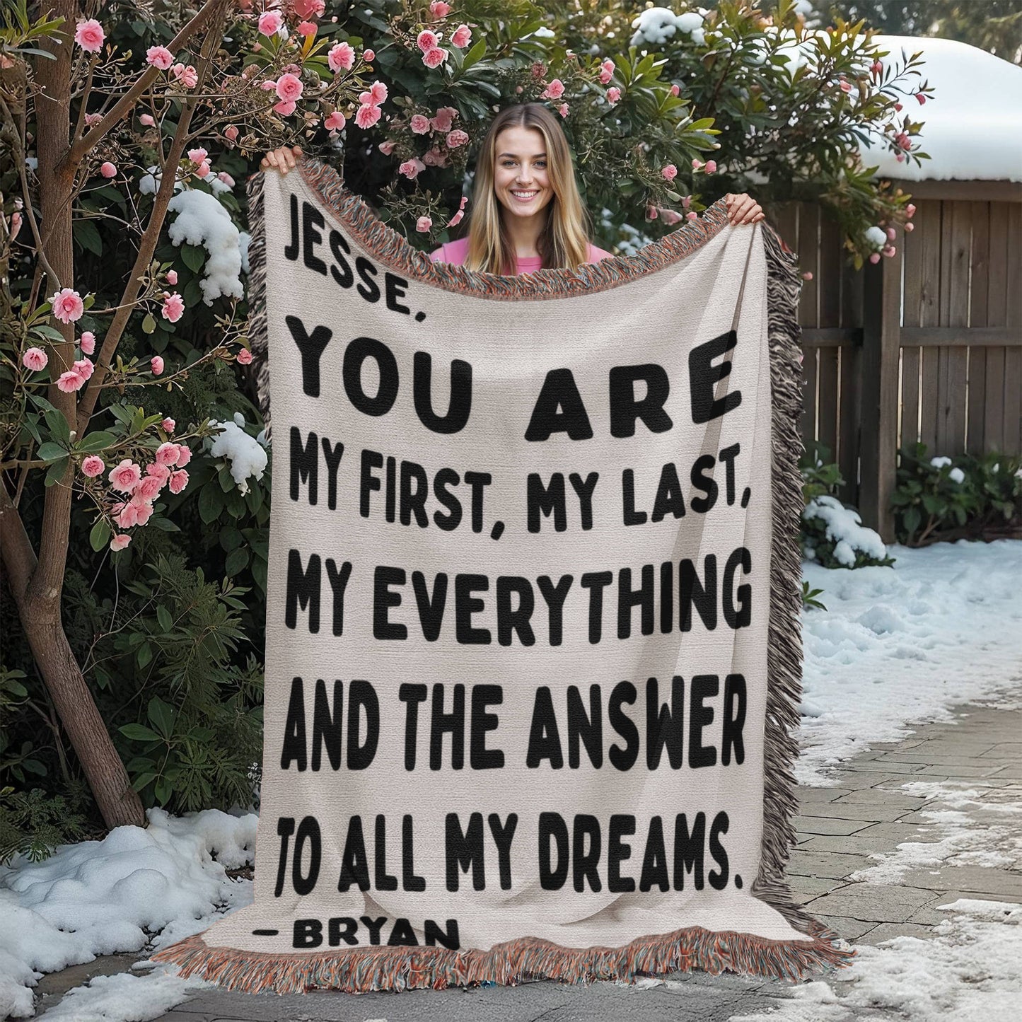 Personalized My Everything Woven Blanket