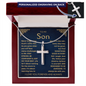To My Son - Engrave Cross Necklace