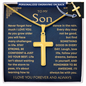 To My Son - Engrave Cross Necklace