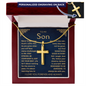 To My Son - Engrave Cross Necklace