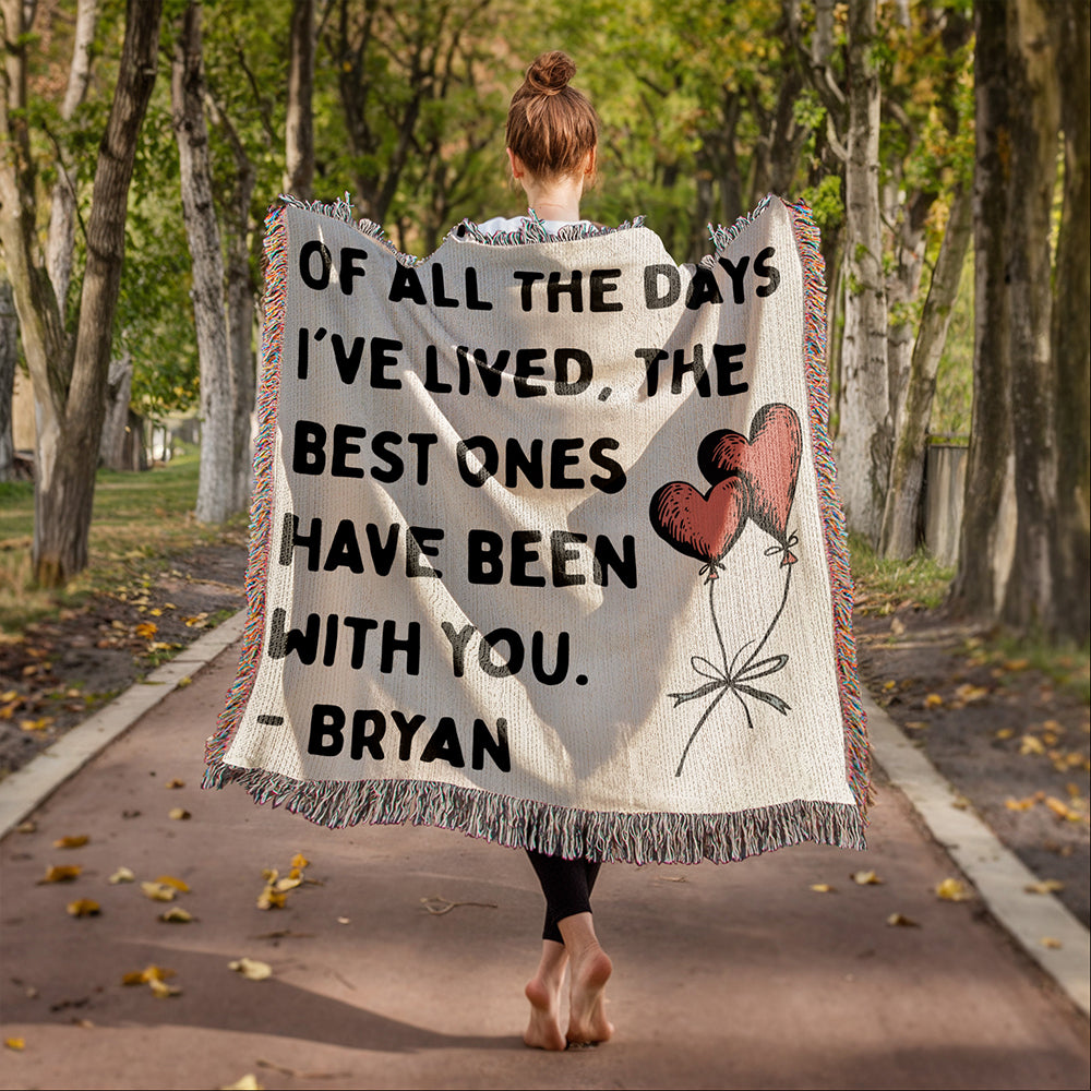 Personalized Couple Of All The Days Woven Blanket