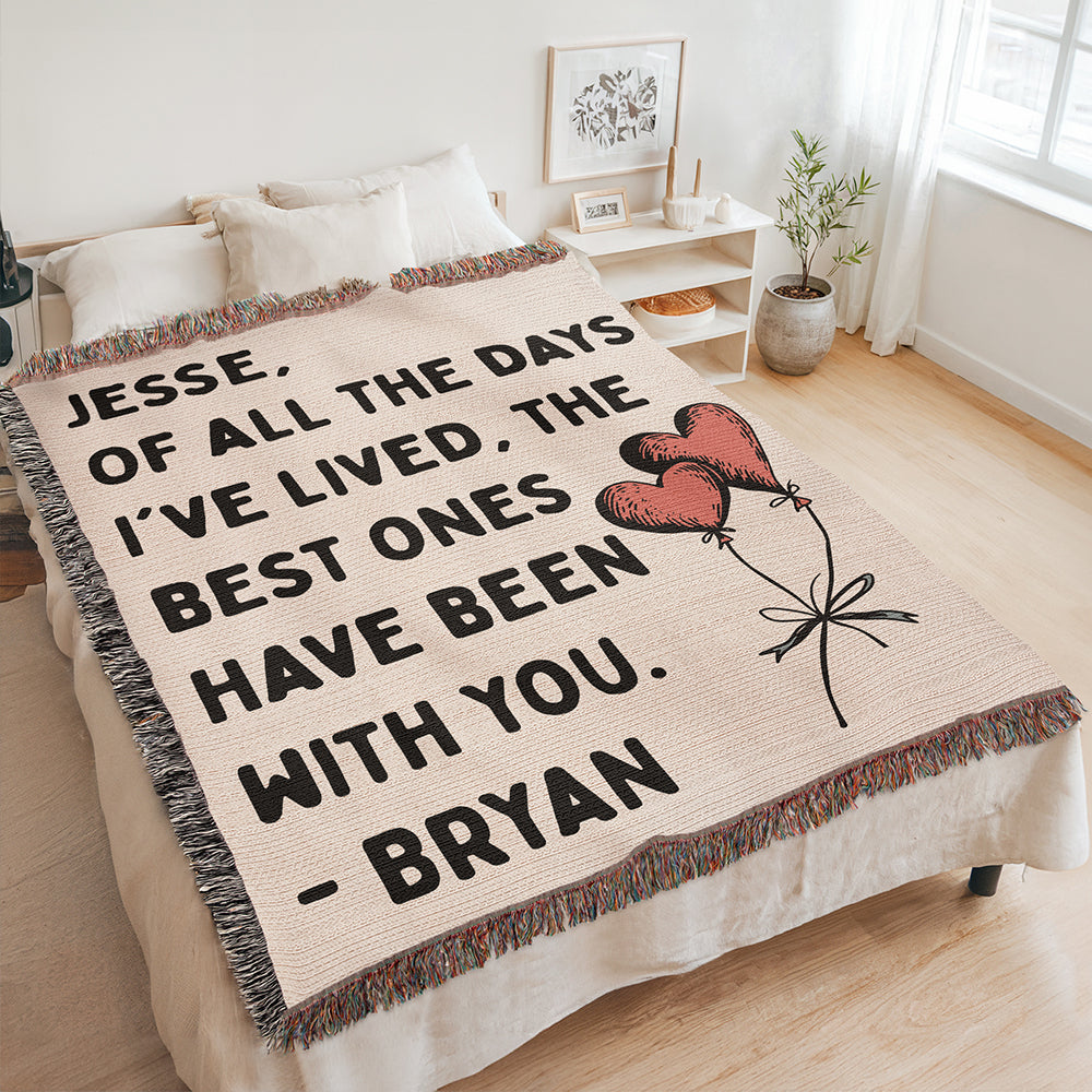 Personalized Couple Of All The Days Woven Blanket