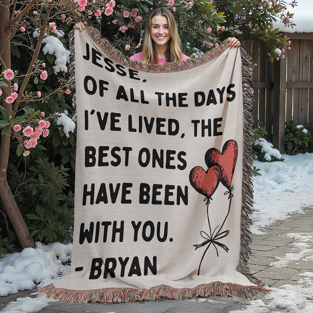 Personalized Couple Of All The Days Woven Blanket