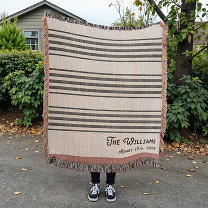 Personalized Stripes Woven Blanket