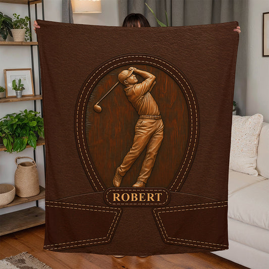 The Golfer's Legacy - Personalized Fleece Blanket