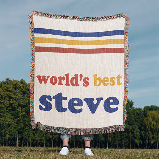 Personalized Retro 70s Woven Blanket