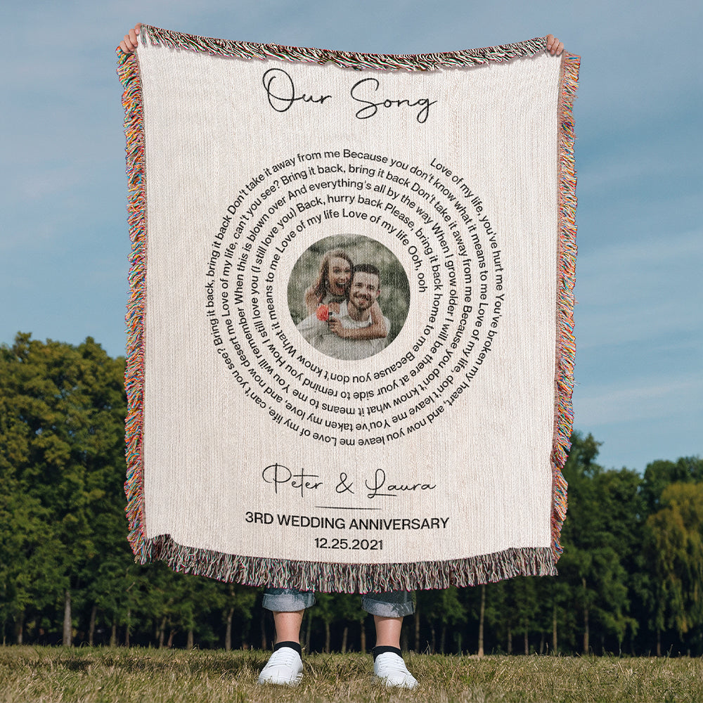 Personalized Song Woven Blanket