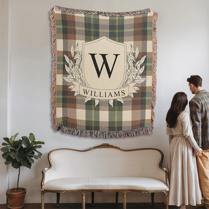 Family Crest Personalized Woven Blanket