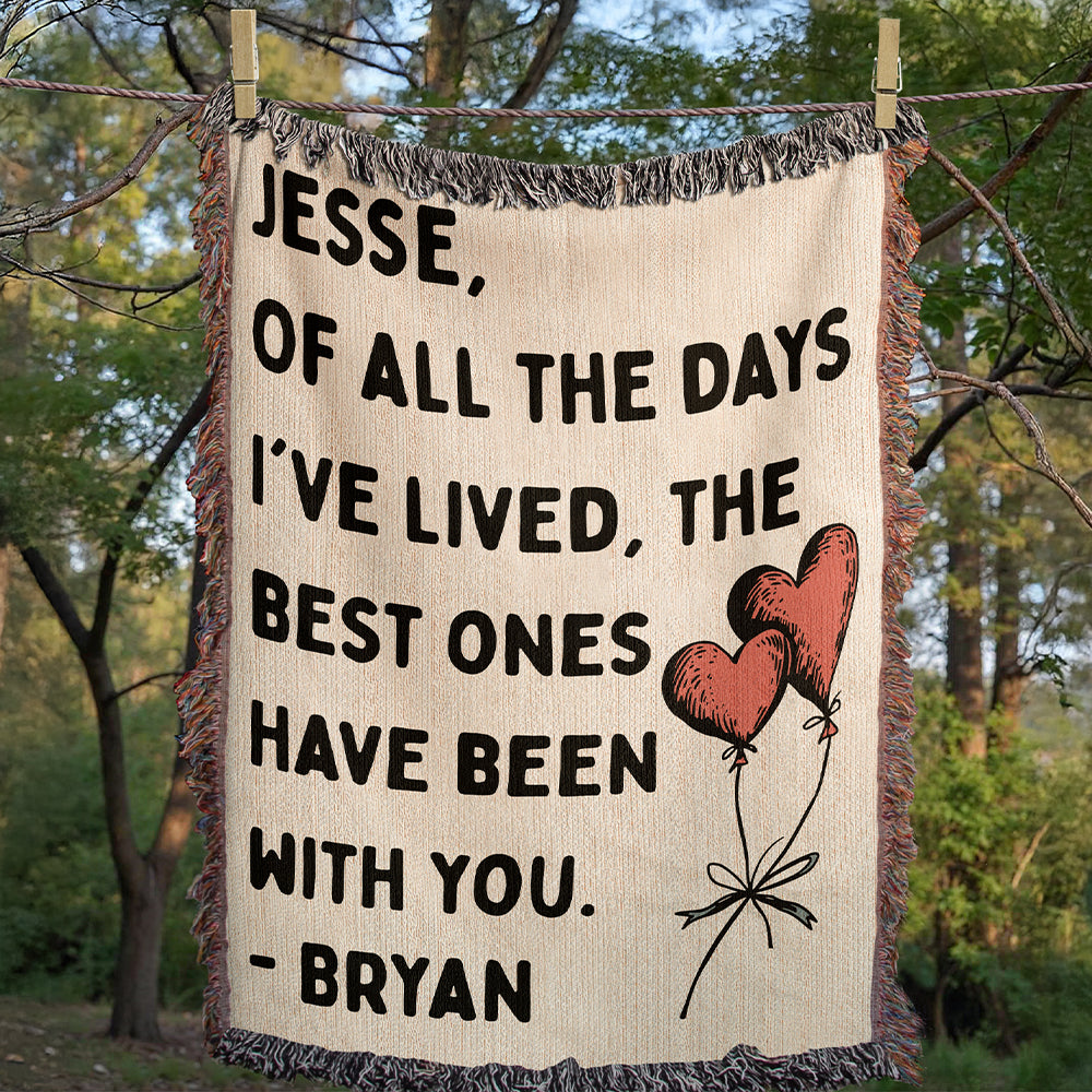 Personalized Couple Of All The Days Woven Blanket