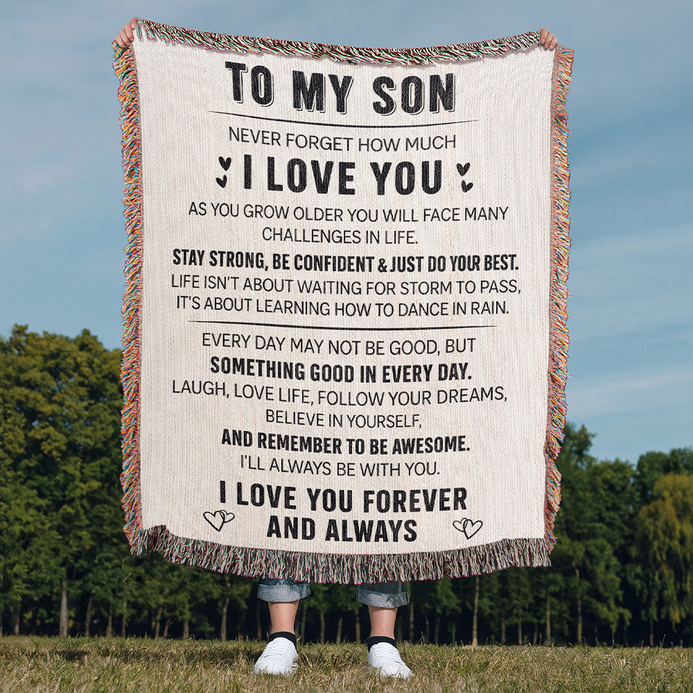 To My Son - Love You Forever - Woven Blanket