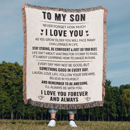 To My Son - Love You Forever - Woven Blanket