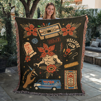 Stranger Things Fanart Woven Blanket