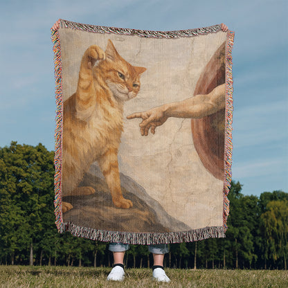 The Creation of Cattitude — Renaissance Woven Blanket