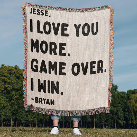 Personalized Couple Love Woven Blanket