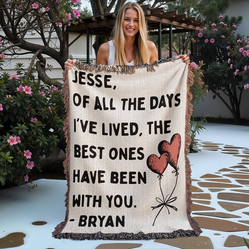 Personalized Couple Of All The Days Woven Blanket