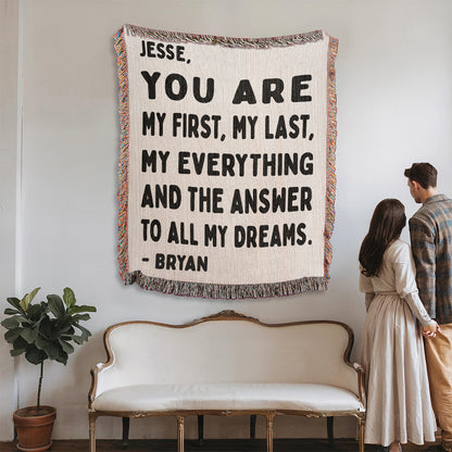 Personalized My Everything Woven Blanket