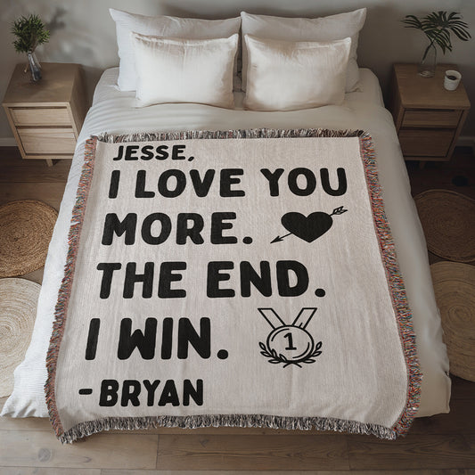 Personalized Couple Love Woven Blanket