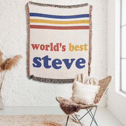Personalized Retro 70s Woven Blanket