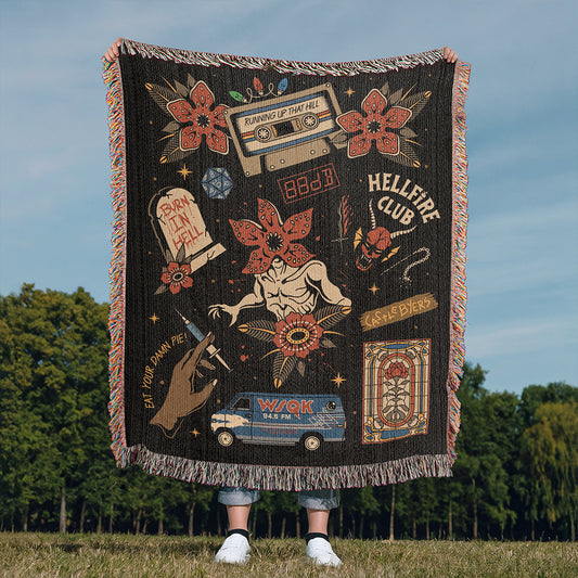 Stranger Things Fanart Woven Blanket