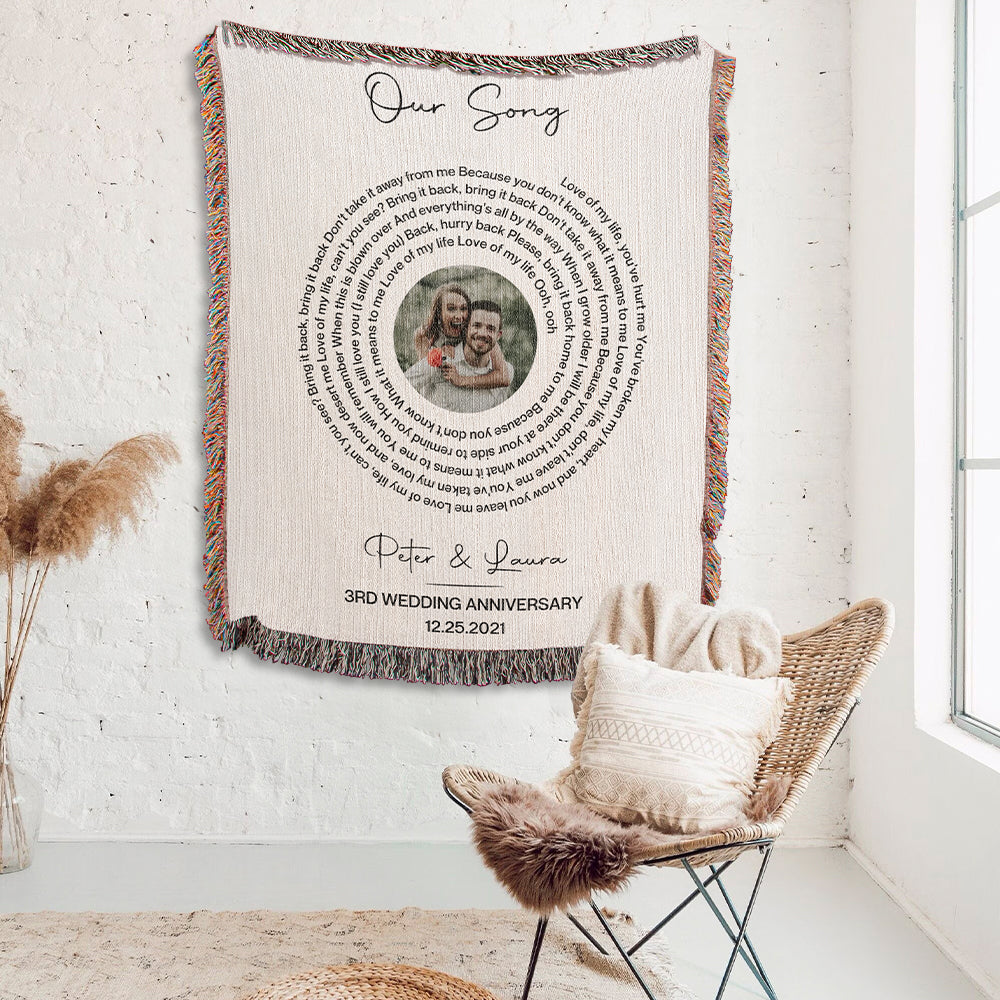 Personalized Song Woven Blanket