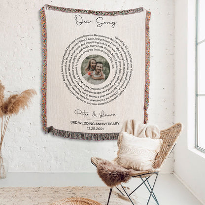 Personalized Song Woven Blanket