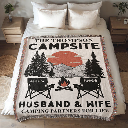 Personalized Camping Woven Blanket