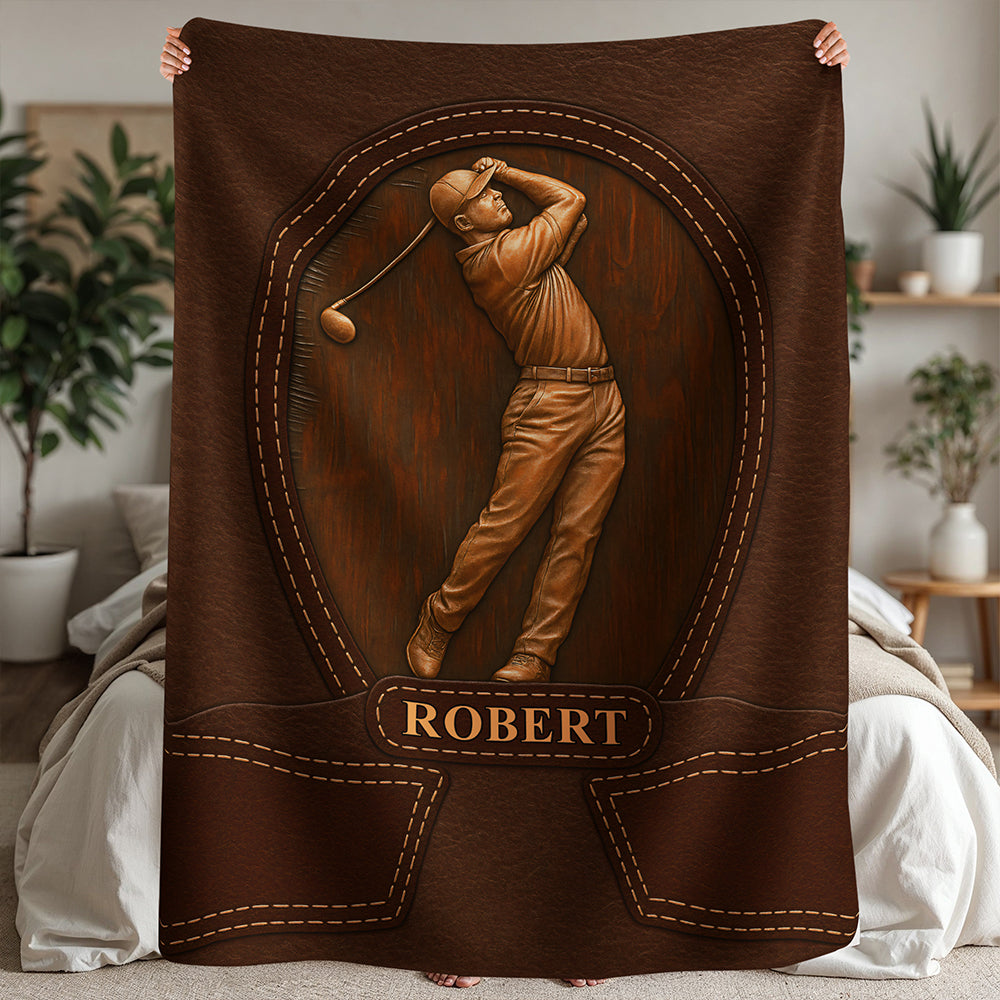 The Golfer's Legacy - Personalized Fleece Blanket