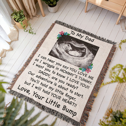 Personalized Daddy To Be Woven Blanket