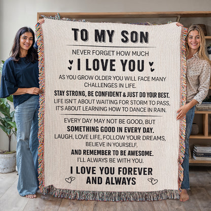 To My Son - Love You Forever - Woven Blanket