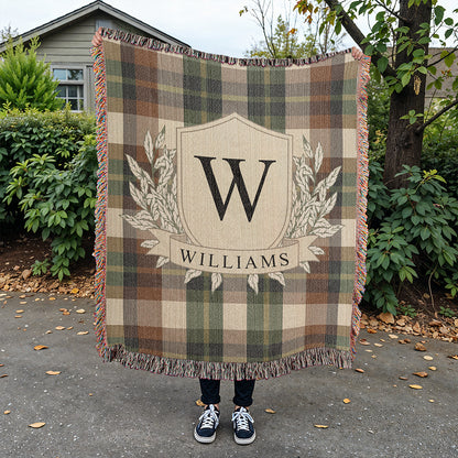 Family Crest Personalized Woven Blanket