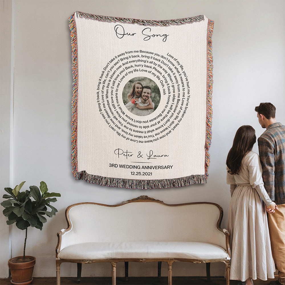 Personalized Song Woven Blanket